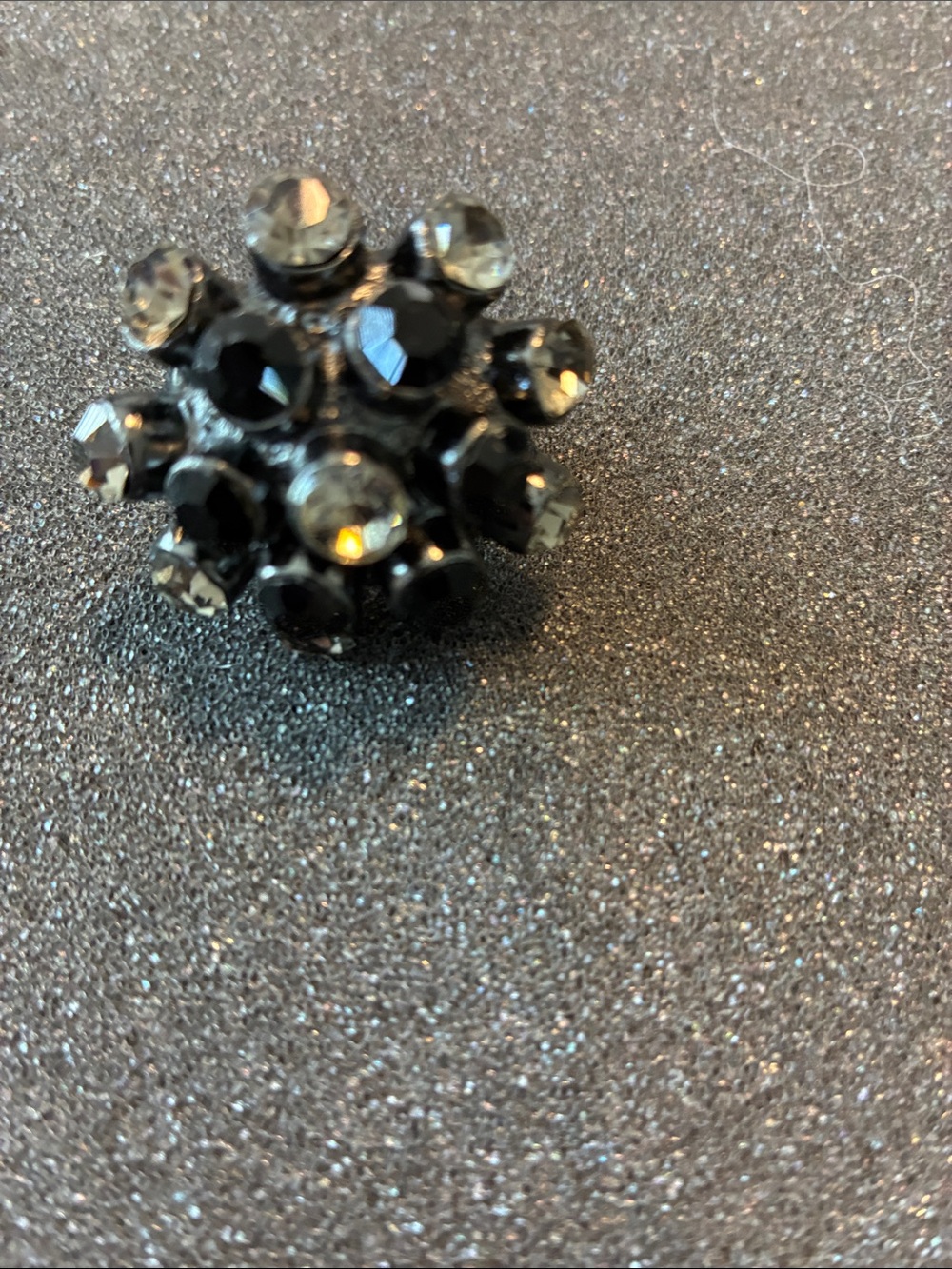 Black Crystal Cluster Statement Ring